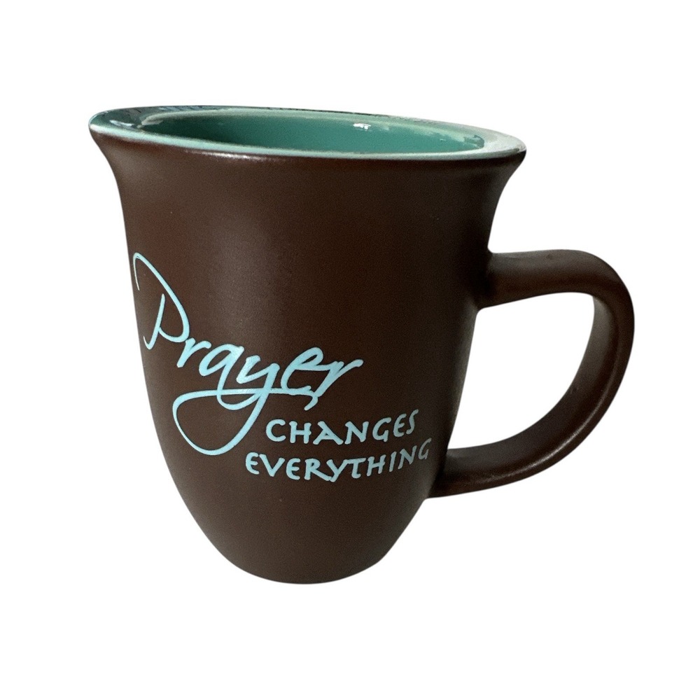 Abbey Press Cup Mug Prayer Changes Everything Religious Gift Brown - Picture 3 of 7